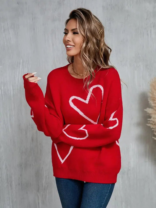 Heart Print Sweater