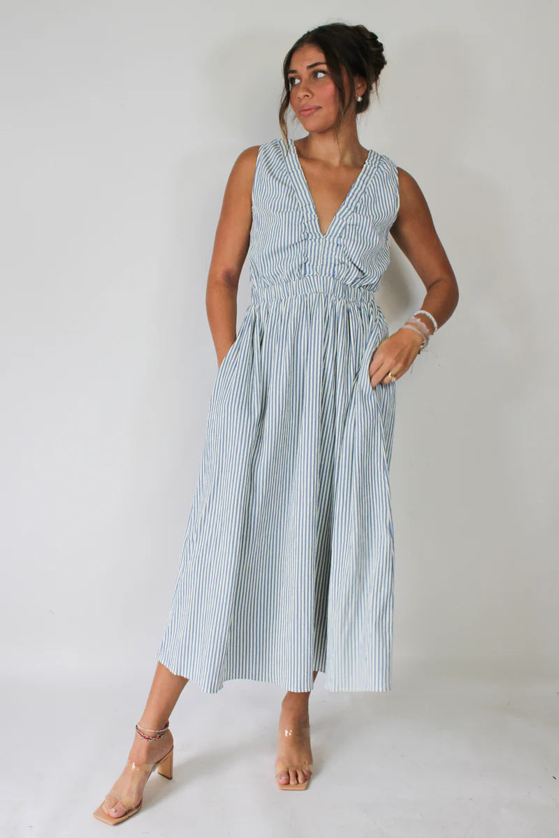 Melina Stripe Dress Blue