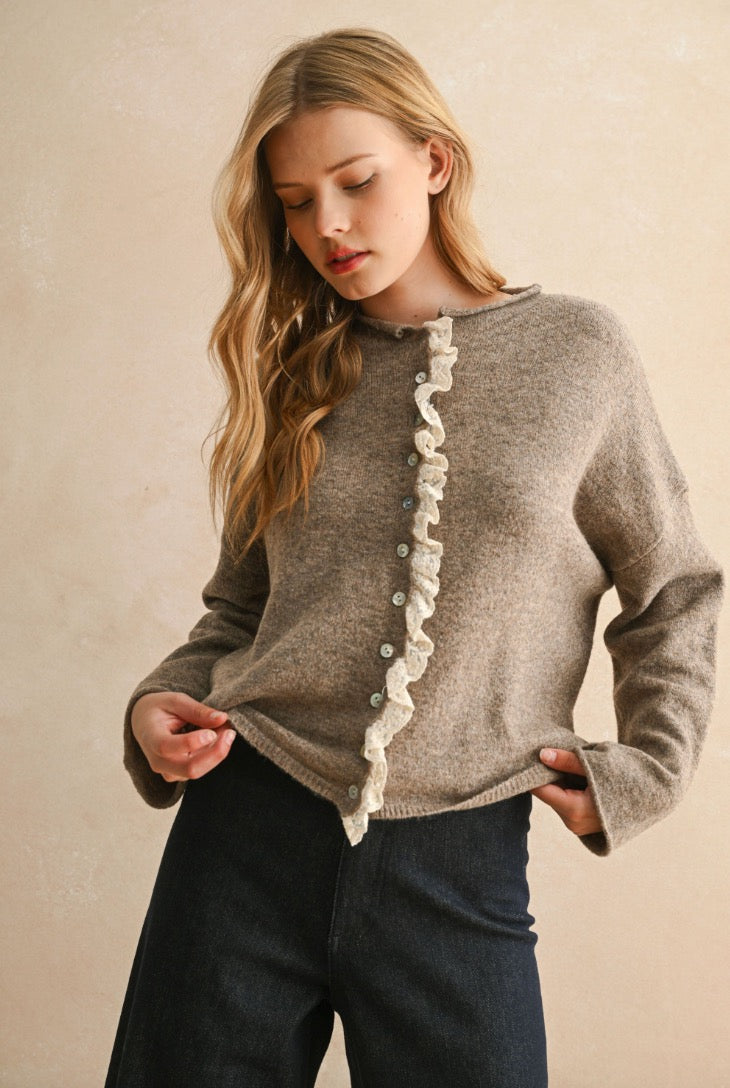 Lace Trim Cardigan