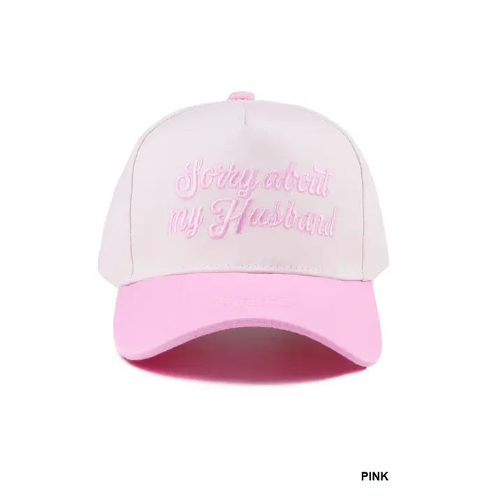 Sorry About My Husband Cap-Pink