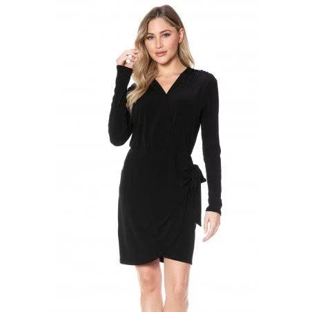 L/S Faux Wrap Dress
