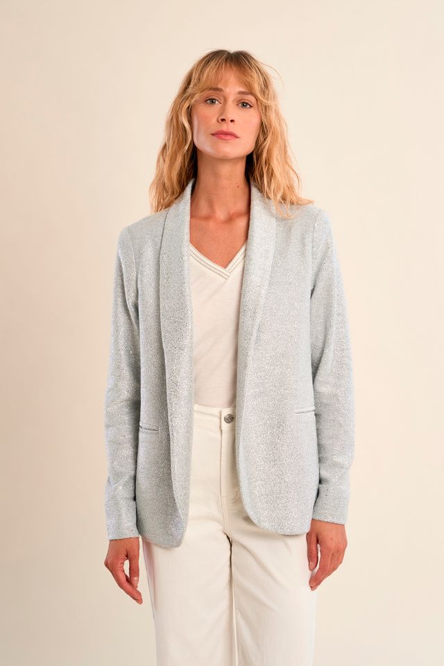 Ladies Knitted Blazer - Silver