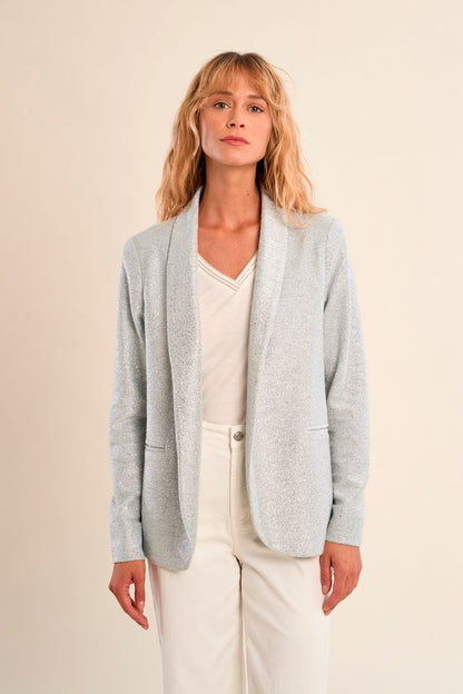 Ladies Knitted Blazer - Silver