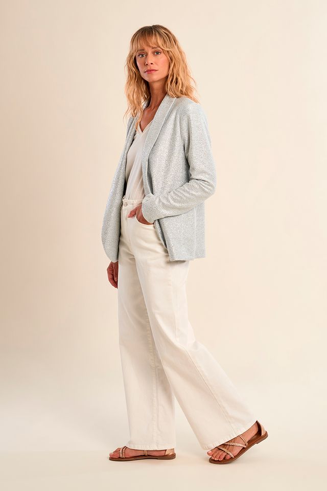 Ladies Knitted Blazer - Silver