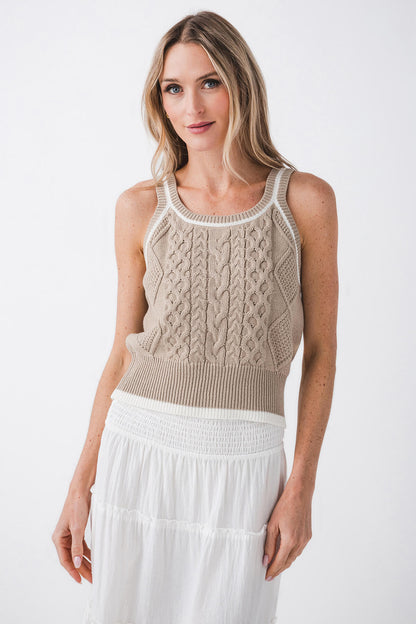 Linda Scoop Neck Crop Cami