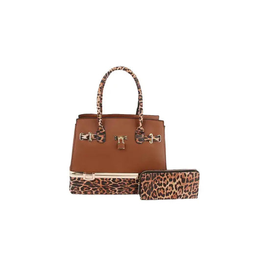 Brown Leopard Handbag