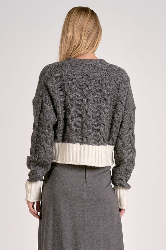 2-tone Sweater Cardigan